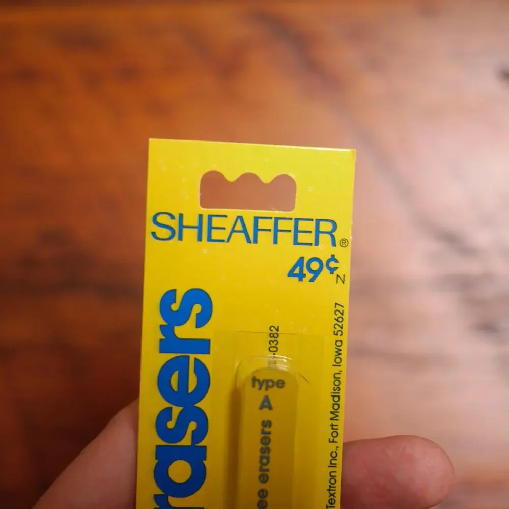 Set of 3 Vintage NEW Deadstock SHEAFFER Type A Pencil Erasers USA Made